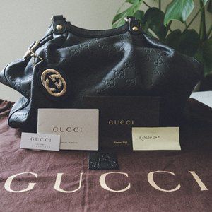 💎✨ULTRA RARE✨💎 Gucci Sukey Tote Guccissima Leather Black w/ dust bag